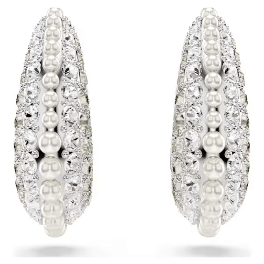 Swarovski Sublima Drop Earrings - Crystal/Pearl/Rhodium - Swarovski