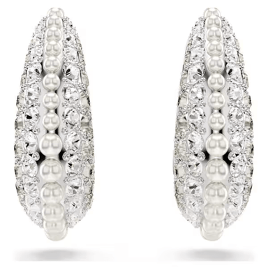 Swarovski Sublima Drop Earrings - Crystal/Pearl/Rhodium - Swarovski