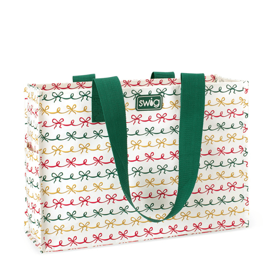 Swig Reusable Christmas Gift Bag - Christmas Bows - Swig