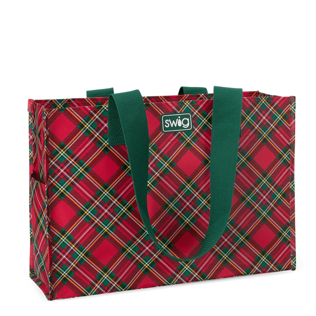 Swig Reusable Christmas Gift Bag - Christmas Plaid - Swig