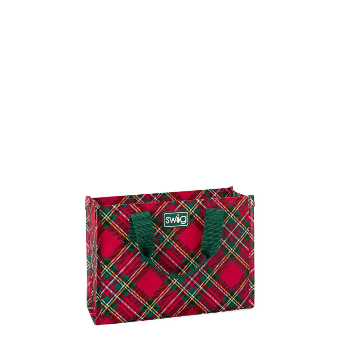 Swig Reusable Christmas Gift Bag - Christmas Plaid - Swig