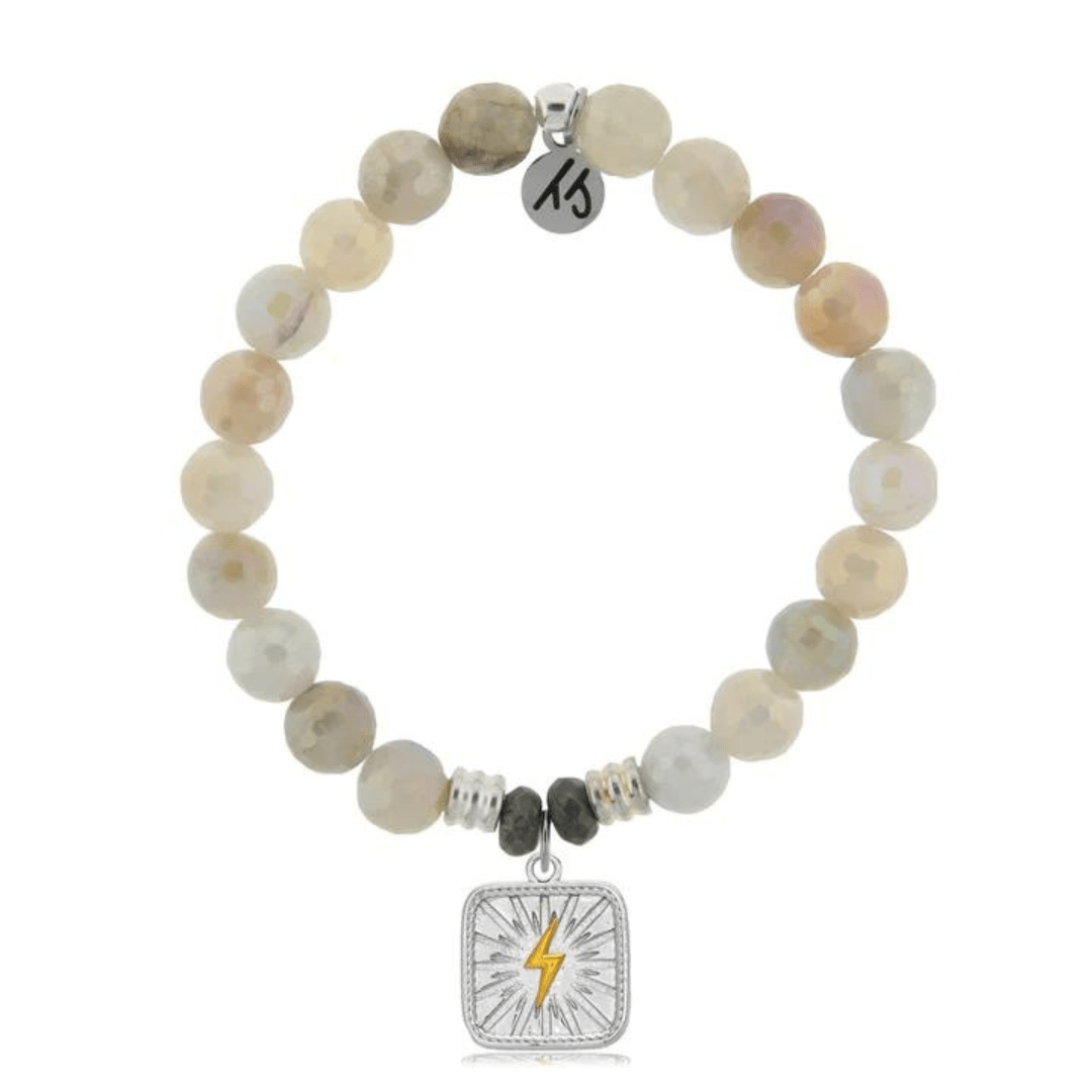 T. Jazelle Lightning Bolt Charm Bracelet - Moonstone - T. Jazelle