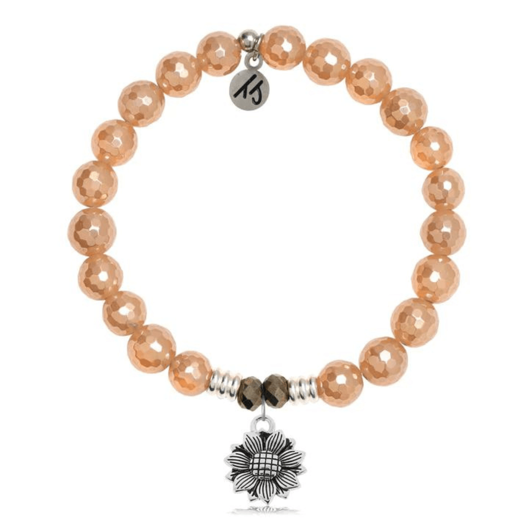 T. Jazelle Sunflower Charm Bracelet - Champagne Agate - T. Jazelle