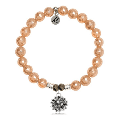 T. Jazelle Sunflower Charm Bracelet - Champagne Agate - T. Jazelle