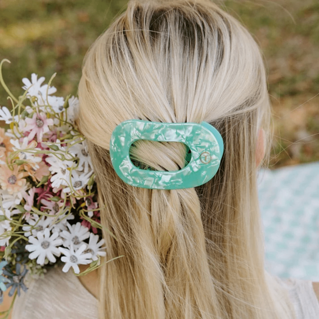 Teleties Flat Round Hair Clip - Spring Splash - Teleties