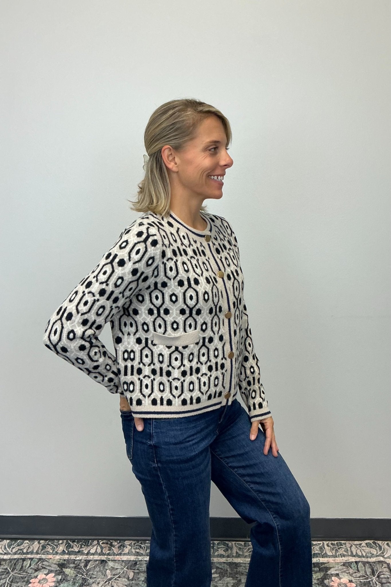 THML Geometric Print Cardigan - THML Clothing