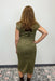THML Suede Dress - Olive - THML Clothing