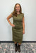 THML Suede Dress - Olive - THML Clothing