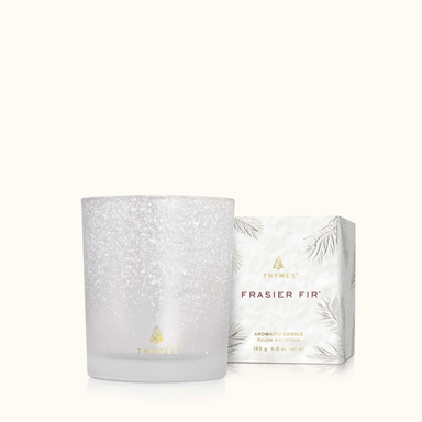 Thymes Flocked Poured Candle - Frasier Fir - Thymes