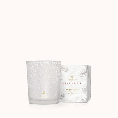 Thymes Flocked Votive Candle - Fraiser Fir - Thymes