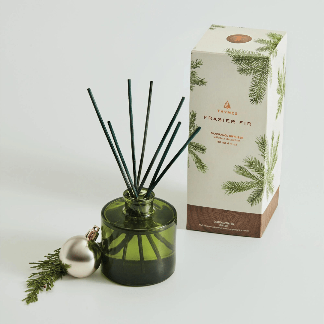Thymes Green Petite Reed Diffuser - Frasier Fir - Thymes