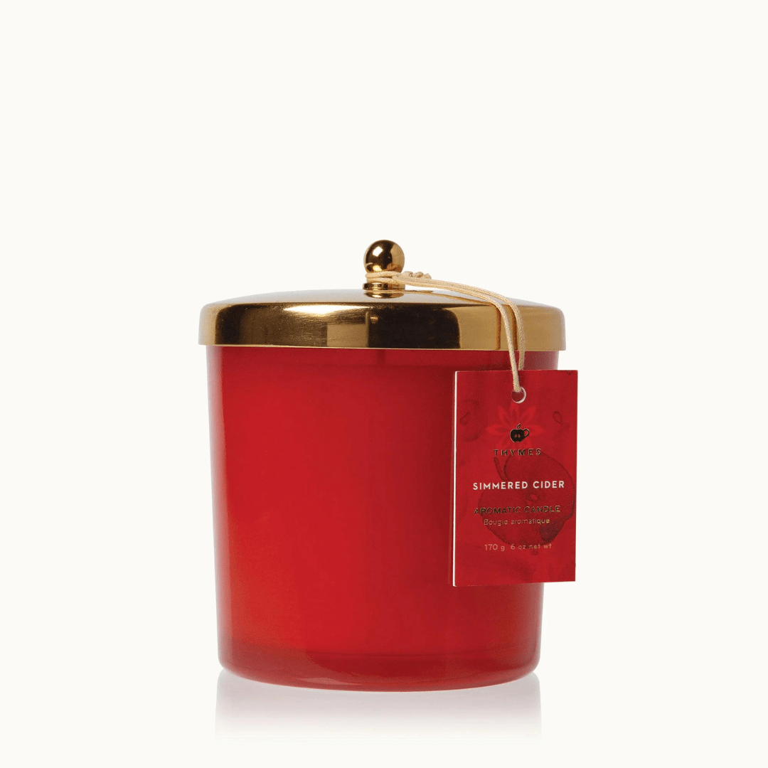 Thymes Harvest Red Poured Candle - Simmered Cider - Thymes