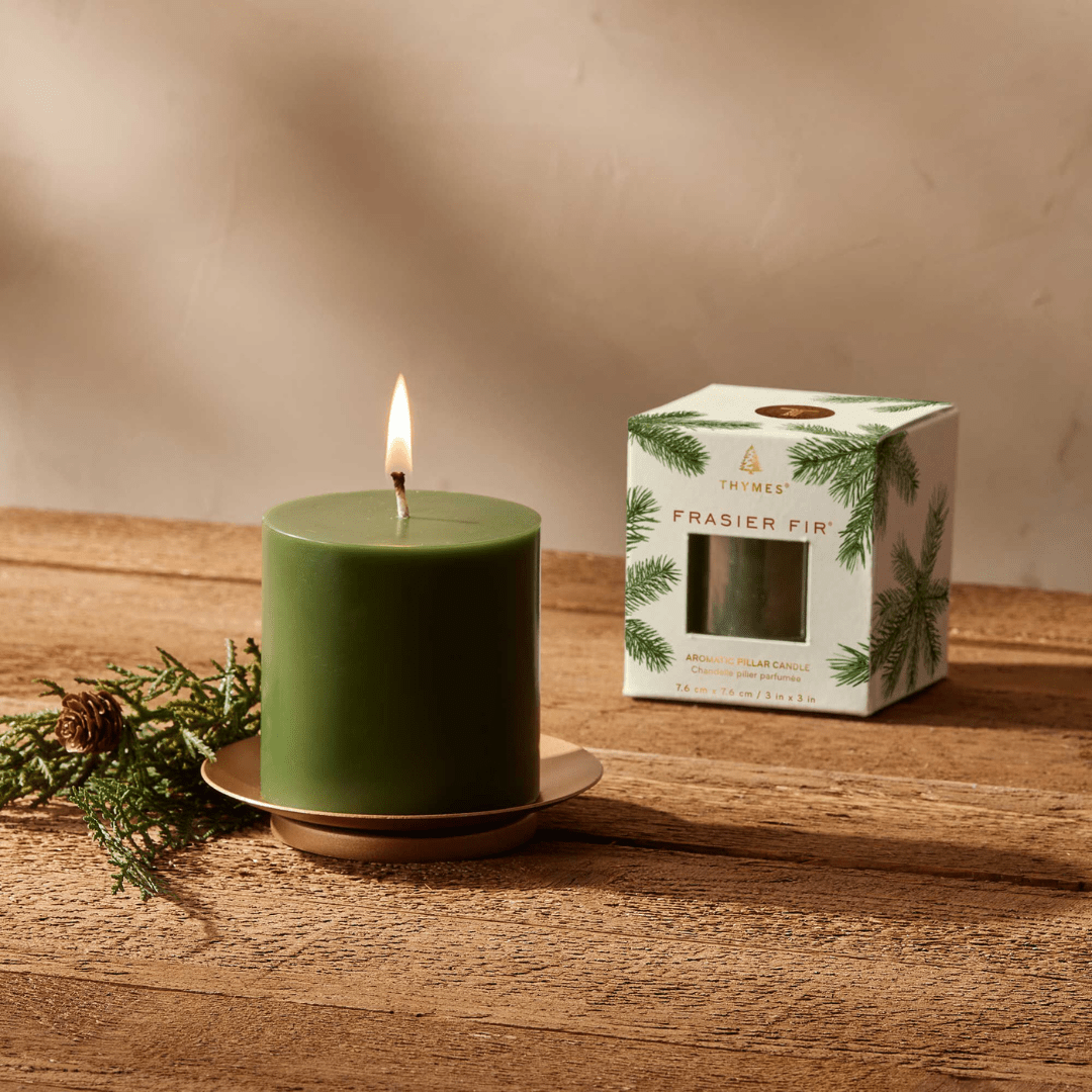 Thymes Small Frasier Fir Pillar Candle - Thymes