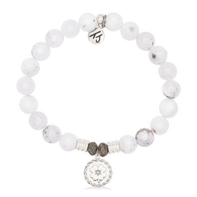 T.Jazelle Four Leaf Clover Charm Bracelet - White Chalcedony - T. Jazelle