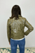 Tribal Button Front Faux Leather Jacket - Olive Leaf - Tribal Sportswear