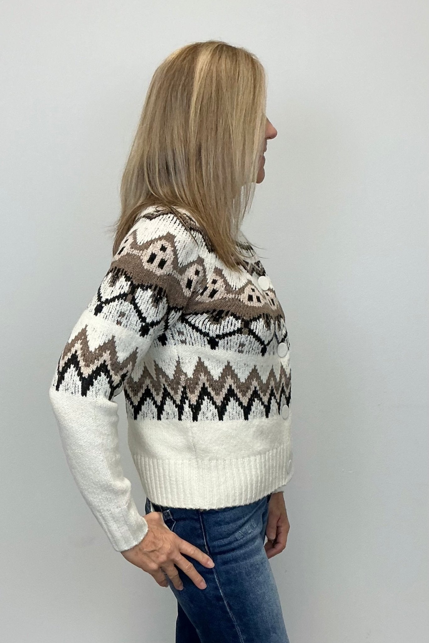 Tribal Button Front Sweater Cardigan - Moonstone - Tribal Sportswear