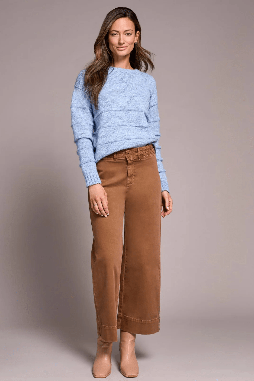 Tribal High Rise Fly Front Palazzo Pant - Walnut - Tribal Sportswear