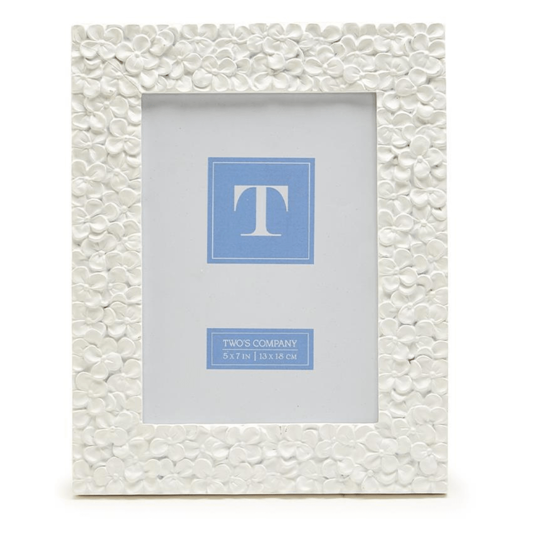Two's Company White Hydrangea Photo Frame - Two's Company
