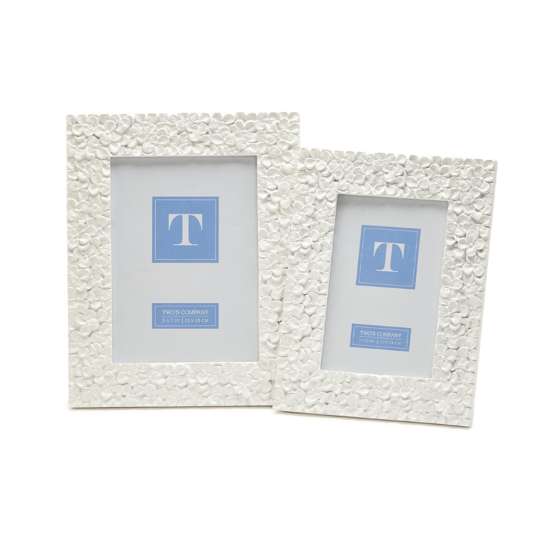 Two's Company White Hydrangea Photo Frame - Two's Company