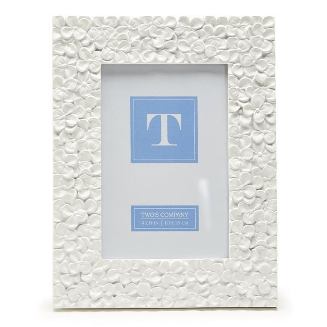 Two's Company White Hydrangea Photo Frame - Two's Company