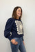 Very Moda Crochet Square Bishop Sleeve Sweater - Navy - Very Moda