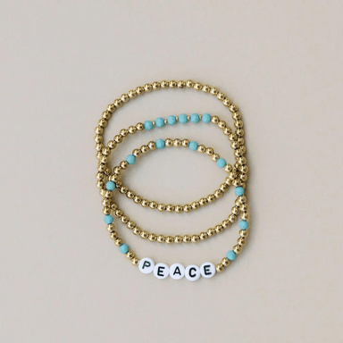 Vintage Sparrow Peace Beaded Bracelet Stack - Vintage Sparrow, The