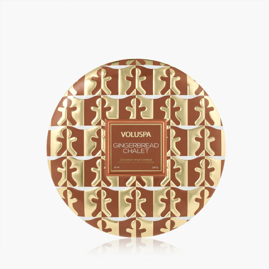 Voluspa 3 Wick Tin Candle - Gingerbread Chalet - Voluspa