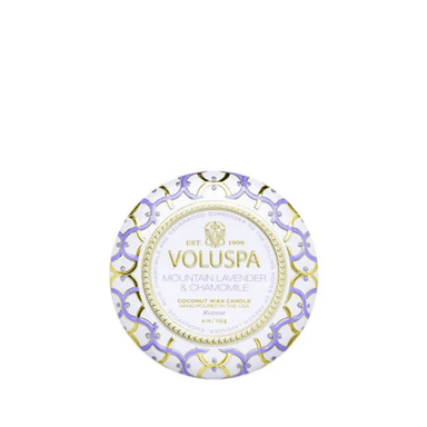 Voluspa Mini Tin Candle - Mountain Lavender & Chamomile - Voluspa