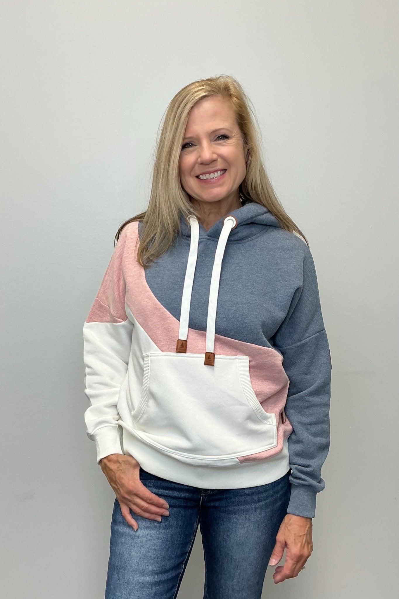 Wanakome Ariel Colorblock Hoodie - Heather Pink Mix - Wanakome