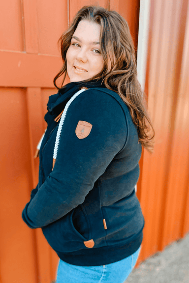 Wanakome Hestia Zip Cowl Neck Sweatshirt - Black - Wanakome