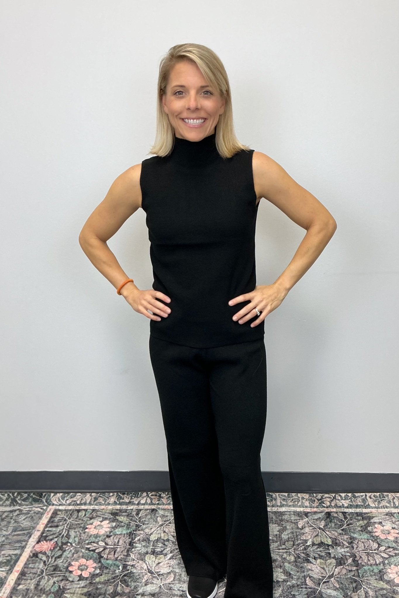 Warm Ribbed Wide Leg Knitted Pant - Very Moda