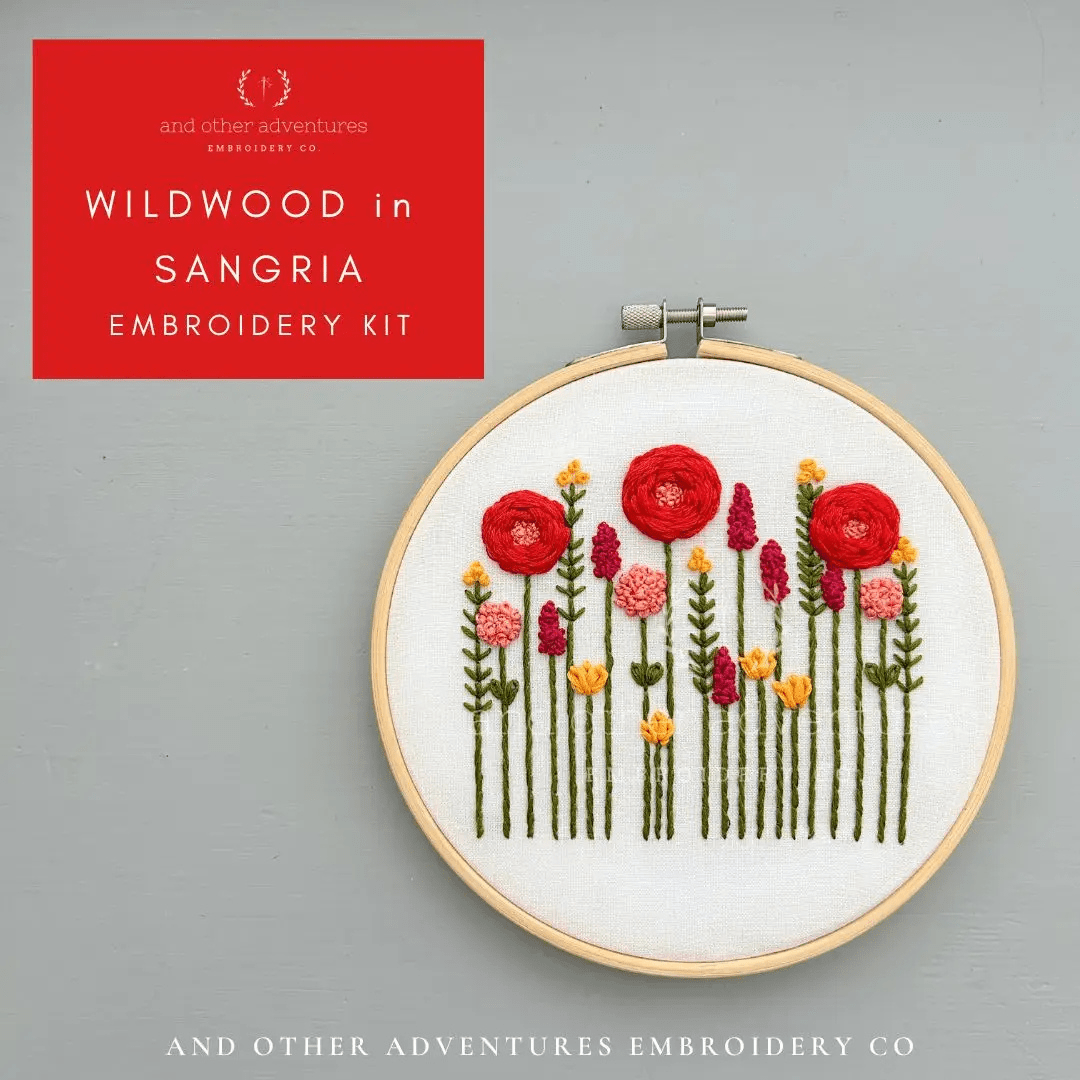 Wildwood in Sangria Embroidery Kit - And Other Adventures Embroidery Co