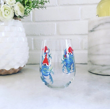 Wine by Design Hand - painted Santa Crab Stemless Glass - Wine By Design