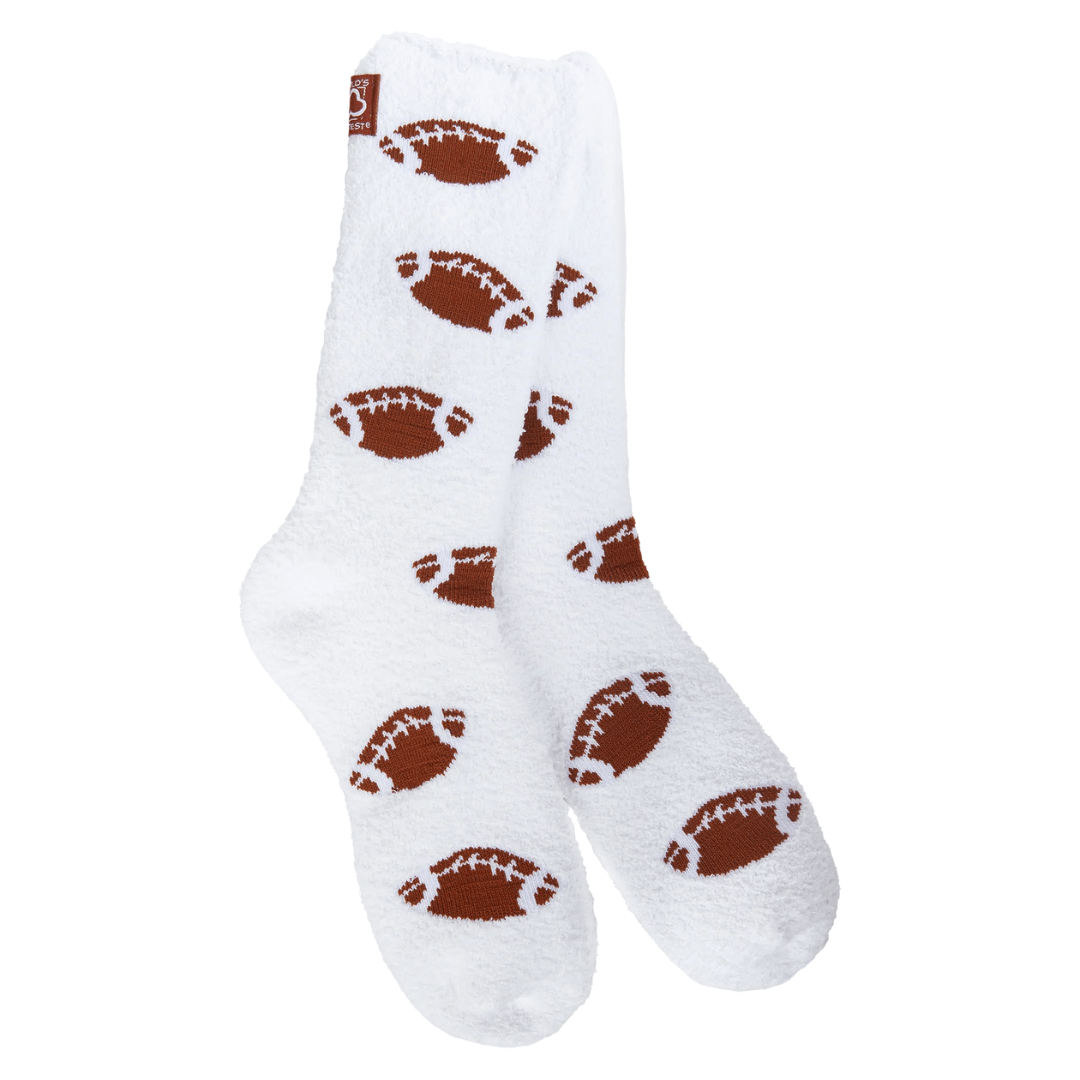 World's Softest Cozy Fall Crew Socks - Football - World's Softest