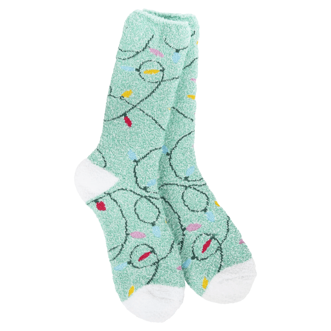 World's Softest Holiday Cozy Crew Socks - Holiday Lights - World's Softest