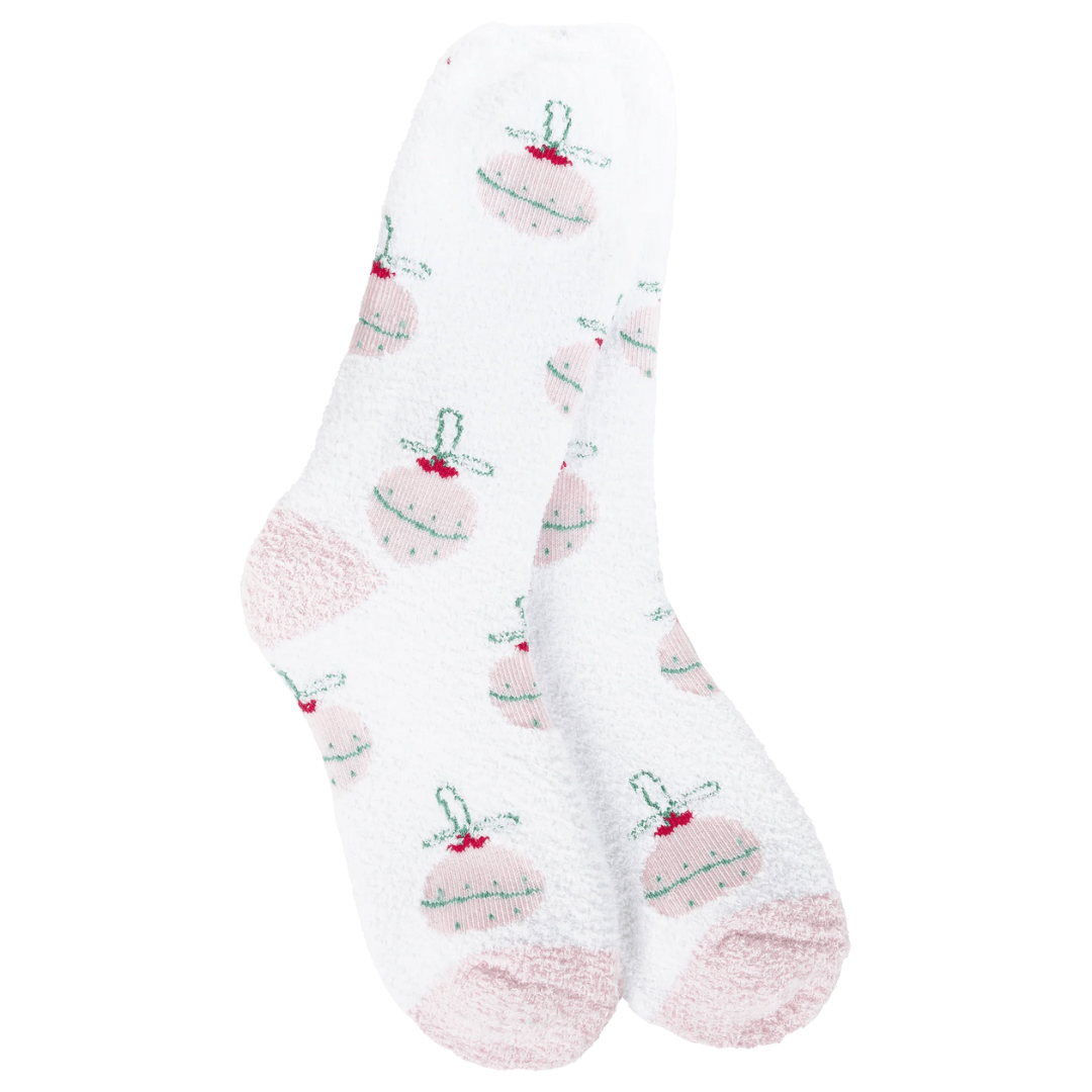World's Softest Holiday Cozy Crew Socks - Ornament Ball - World's Softest