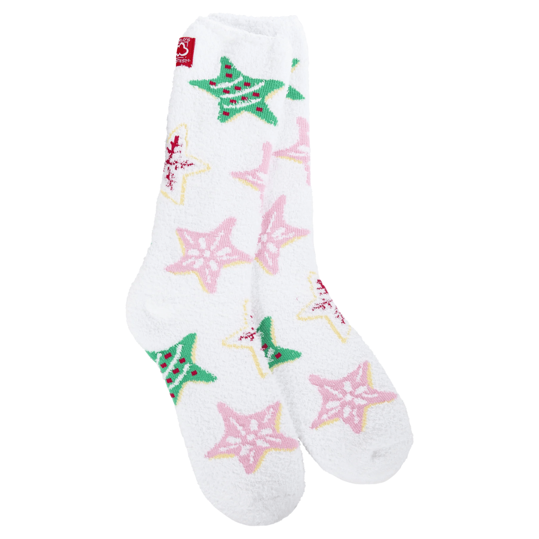 World's Softest Holiday Cozy Crew Socks - Star Cookies - World's Softest