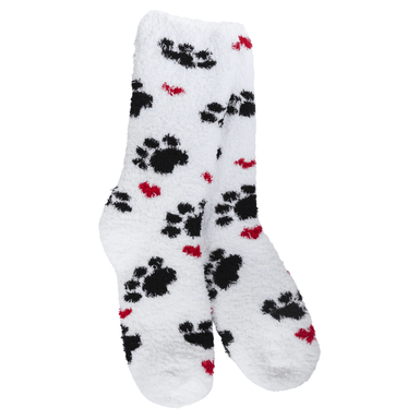 World's Softest Holiday Knit Pickin' Fireside Cozy Crew Socks - Puppy Love - World's Softest
