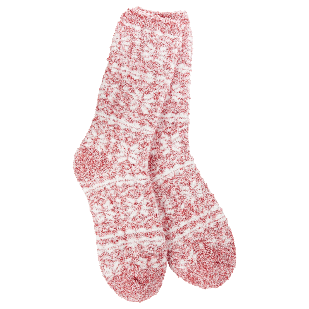 World's Softest Winter Crew Socks - Fair Isle Red - World's Softest