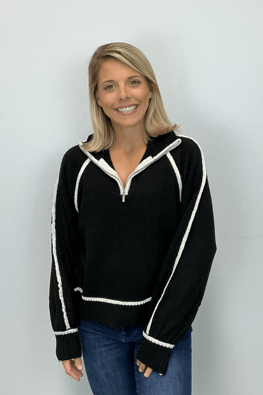 Z Supply Alps Half Zip Sweater - Black - Z Supply