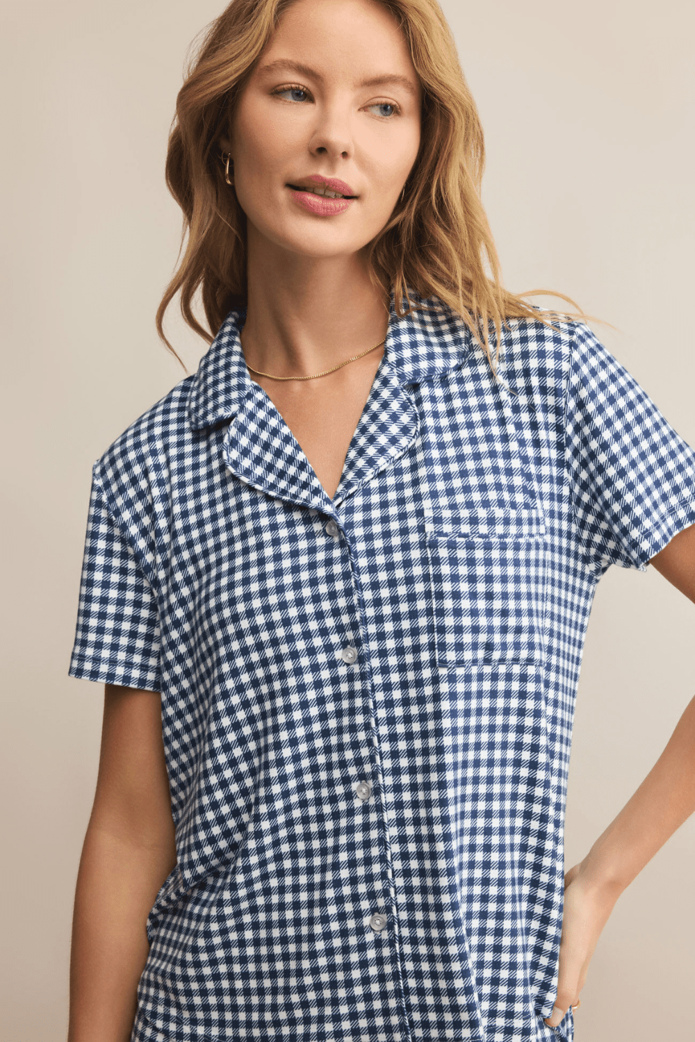 Z Supply Amy Gingham Top - Yacht Blue - Z Supply