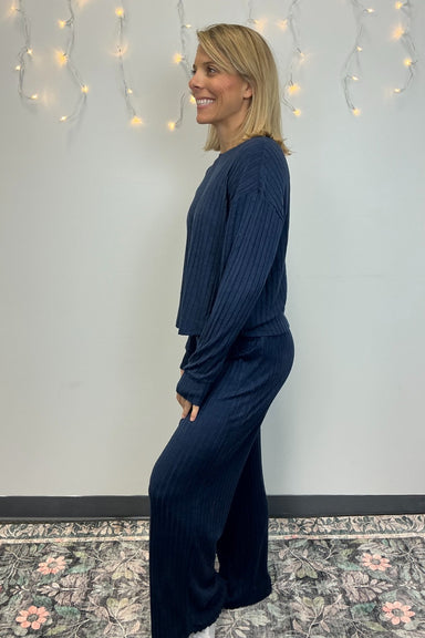 Z Supply Elfie Rib Long Sleeve Top - Blue Sapphire - Z Supply