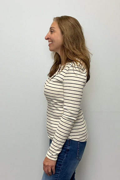 Z Supply Eve Stripe Henley Long Sleeve - Z Supply