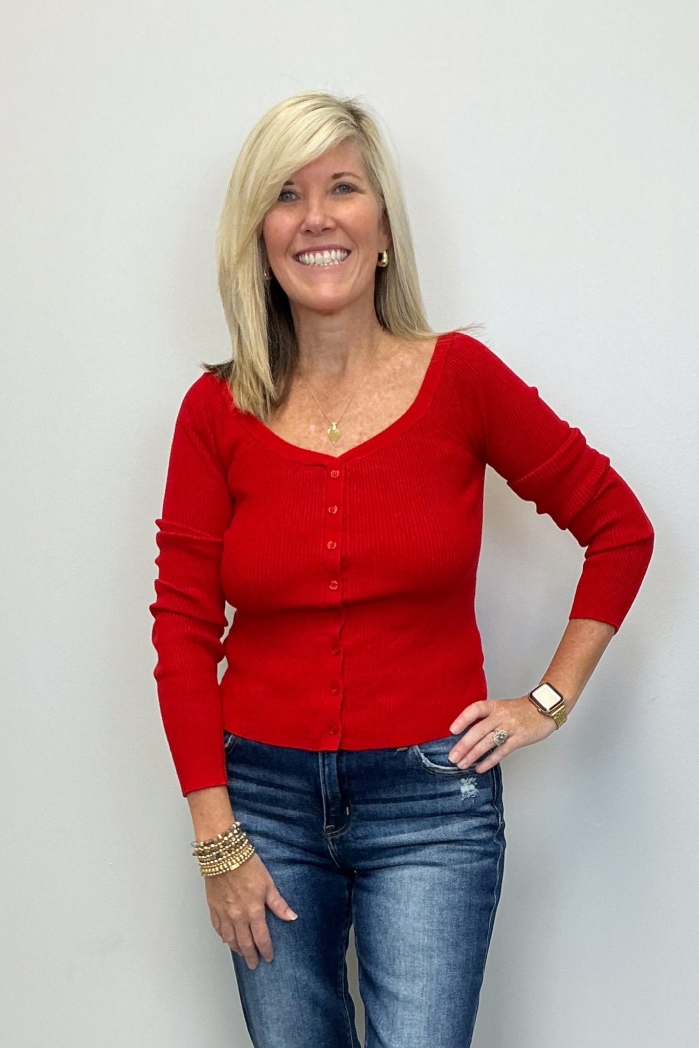 Z Supply Jovy Sweater Top - Festive Red - Z Supply