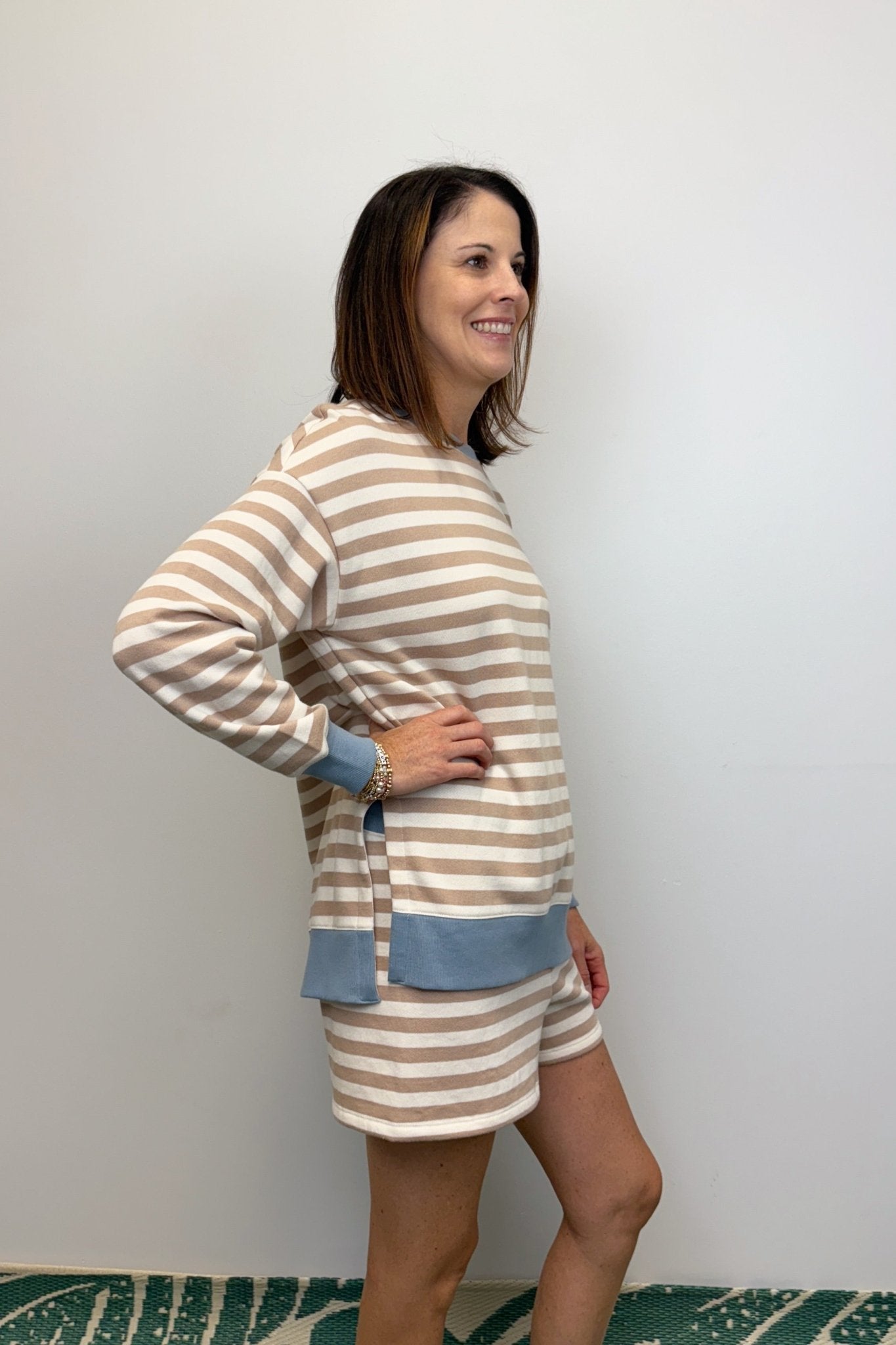 Z Supply Layer Up Stripe Sweatshirt - Evening Sand - Z Supply