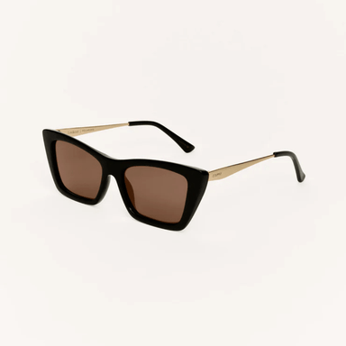 Z Supply Lookout Sunglasses - Polished Black - Brown - Z Supply