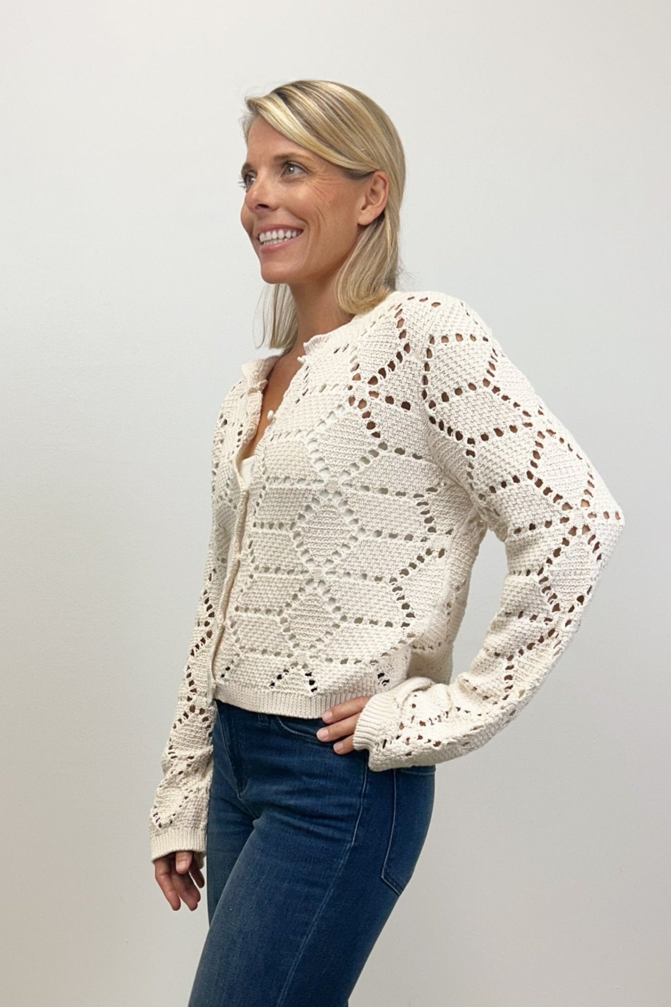 Z Supply Rosalyn Sweater Cardigan - Crystal - Z Supply