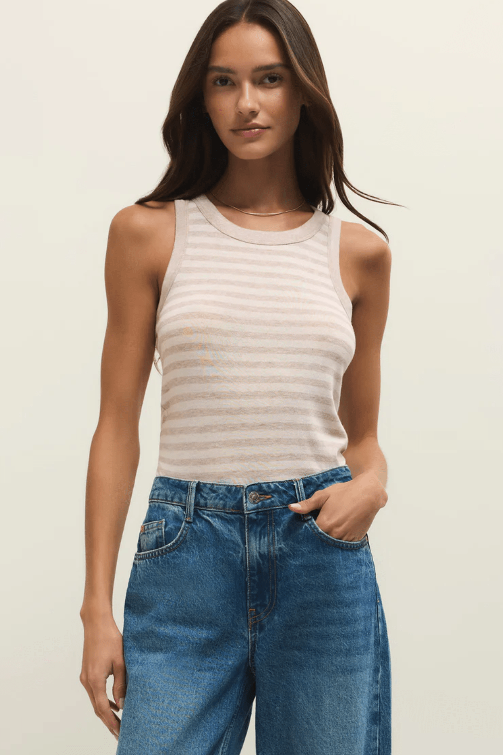 Z Supply Select Striped Tank - Tan - Z Supply