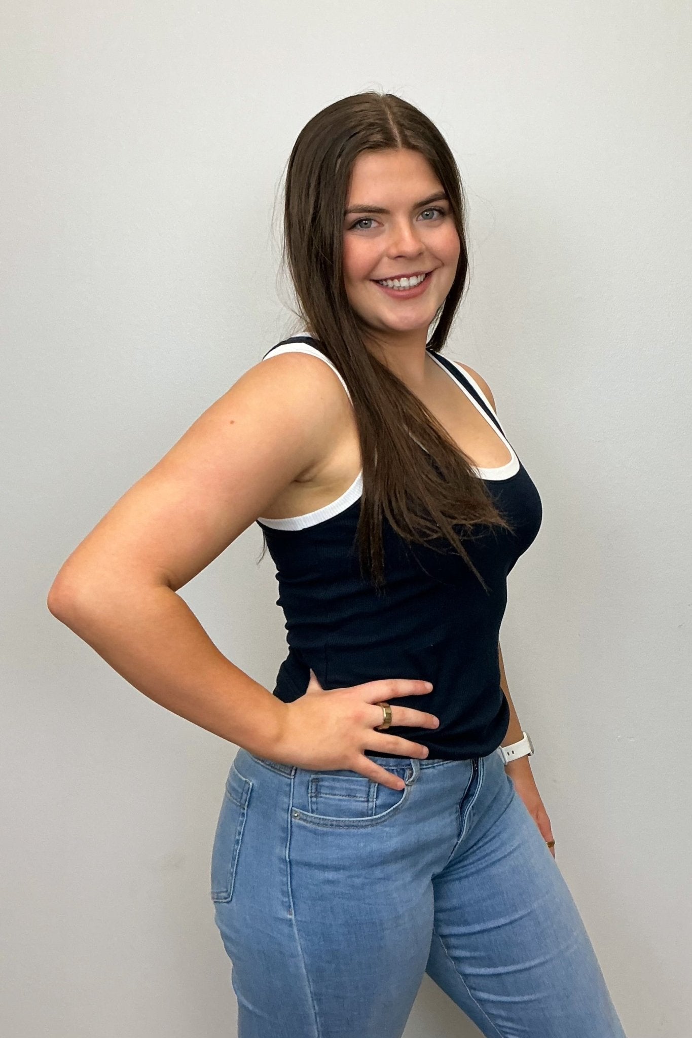 Z Supply Sirena Colorblocked Rib Tank - Eclipse - Z Supply