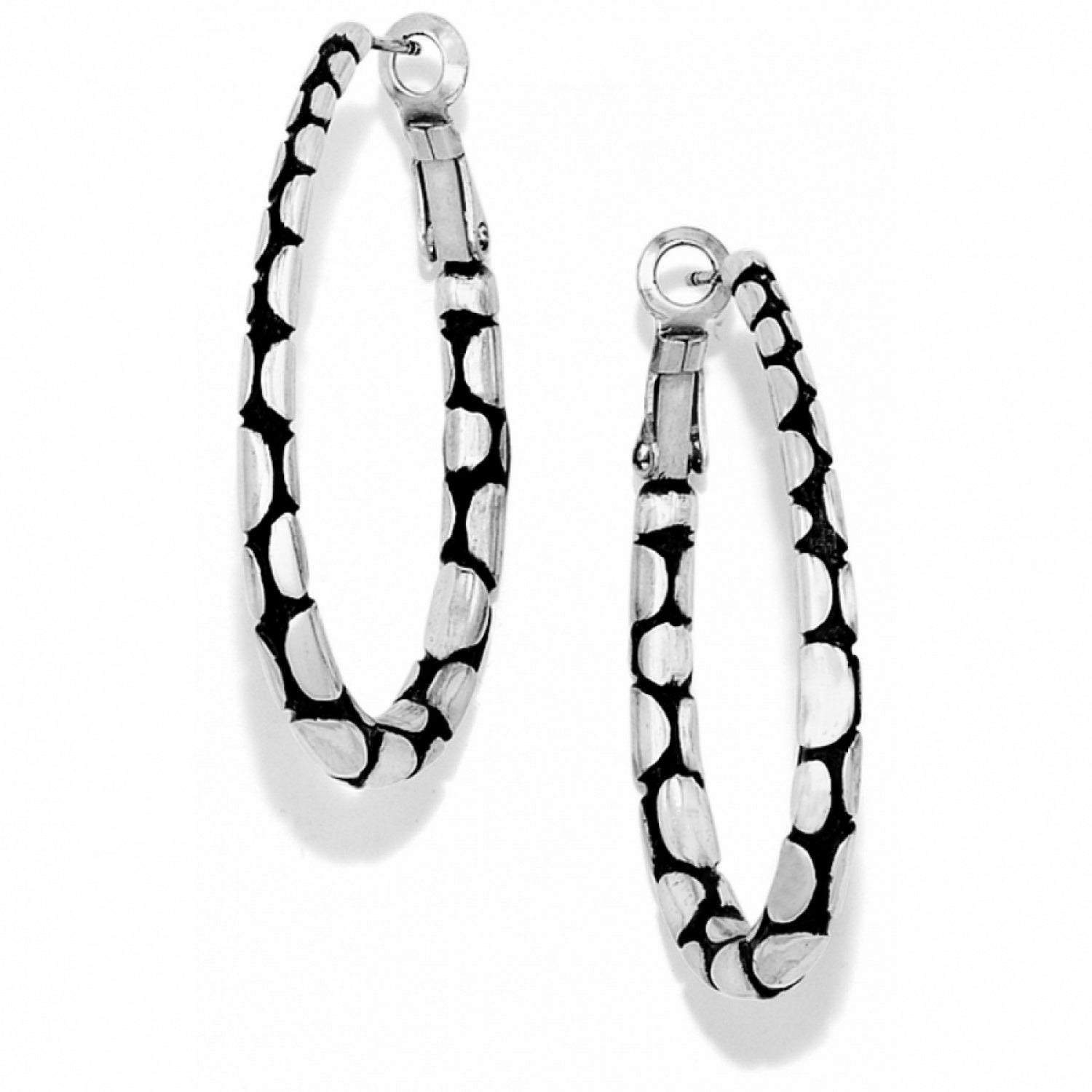 Brighton Pebble Oval Hoop Earrings - Brighton